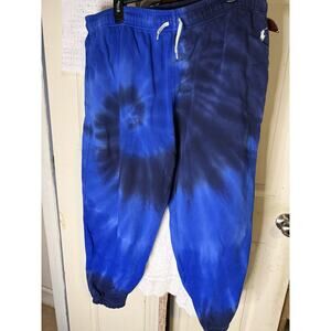 Polo Ralph Lauren Jogger Sweapants Womens XXL Blue Tie Dye Casual Lounge Stretch